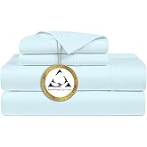 100% Egyptian Cotton Sheets Full Size, 1000 Thread Count Light Gray 4 Piece Sheet Set, Sateen Weave, Wrinkle-resistant, Breathable, Soft & Silky, Egyptian Cotton Deep Pocket Sheets (Full, Light Gray)