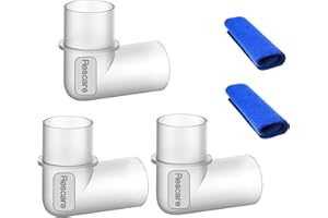 Tubing Elbow (37394) 3 Pack Replacements Compatible with AirSense10 & AirCurve10 and 2 Packs Headgear Strap Covers Universal 