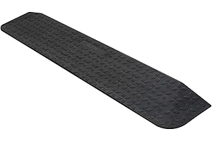 BEJONI 1-1/2" Rise Rubber Threshold Ramp, 42.9" Wide Wheelchair Ramp, 2200 Lbs Capacity, Entry Ramp, Curb Ramps with Non-Slip