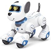 Raqivudo Robot Dog, Smart Interactive Robot Puppy Toy for Kids Age 3+ | Remote Control, Touch Sensor, Follow Mode, Programmable Play, Stunt Tricks, Cute Puppy Behaviors