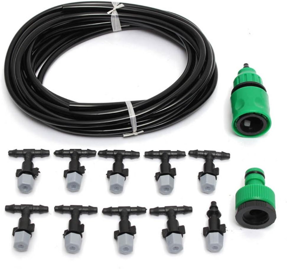 kungfu Mall 10m 33ft Gardening Plant Micro Drip Irrigation System Patio Atomization Micro Sprinkler Cooling Kit