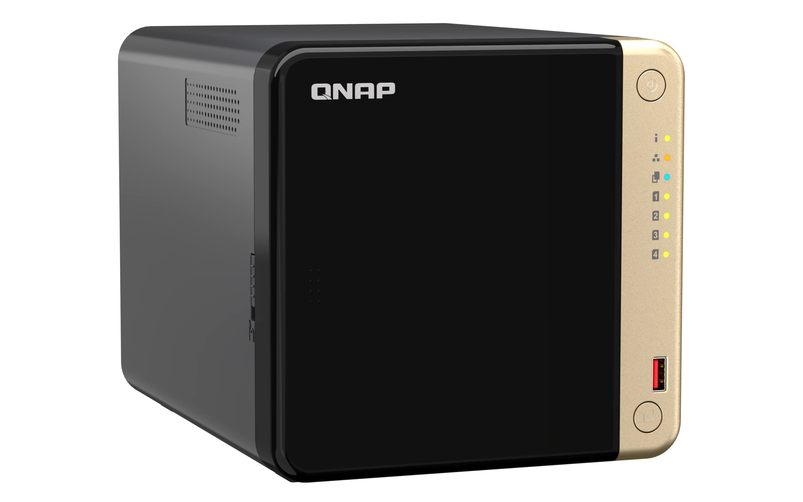 Qnap Ts-464-8G Nas Front Panel With Drive Bays And Led Indicators