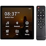 HELMER Wall Mount Bluetooth Receiver Volume Controller, in Wall Stereo Audio Amplifier with Touch Screen for USB, MicroSD Car