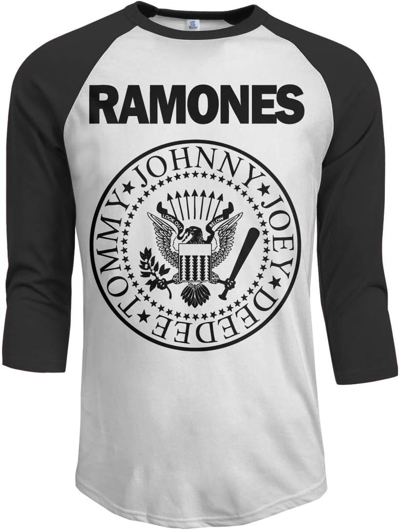 Ramones Men's 3/4 Sleeve Raglan Baseball Tshirts Black