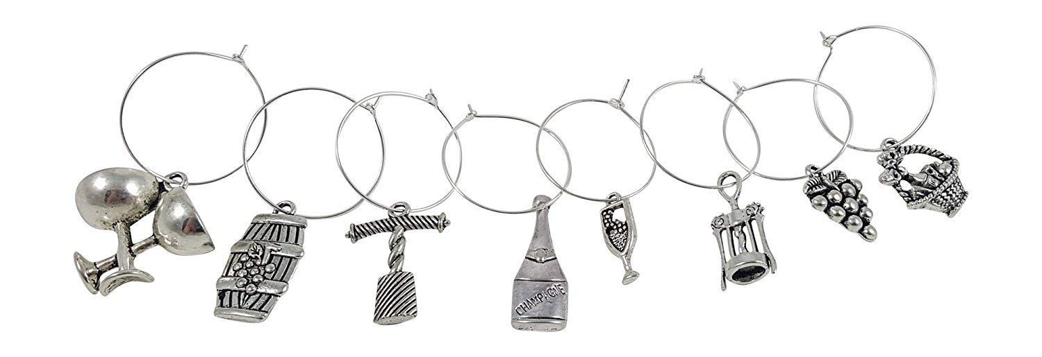 8 Piece Wine Lovers Themed Charms Set