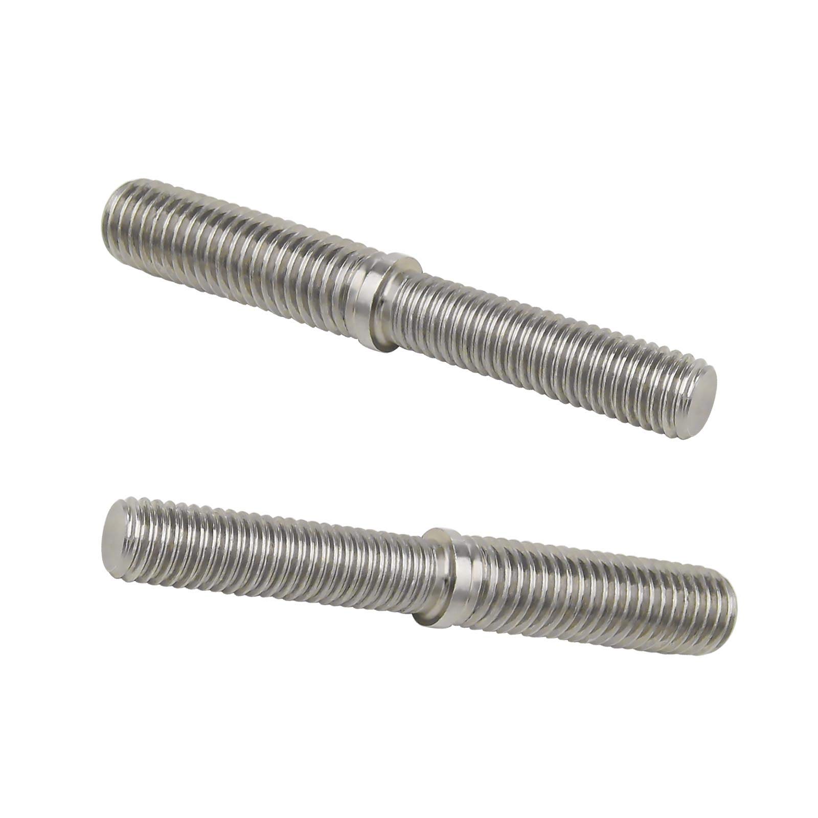 OTOTEC 2Pcs Double End Threaded Stud Screw Bolts M10 to M12 80mm 304 Stainless Steel Reduction Thread Adapter for Structural Columns Fasteners