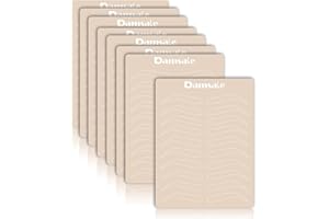 Damsale 8 Pieces Eyebrow Tattoo Skin Practice, Double Sided Microblading Practice Skin Tattoo Skin Sheet No Ink Needed Practice Skin, Permanent Makeup Silicone Skins for Tattoo Eyebrow Beginner Salon (White)