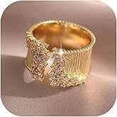 Someki Chunky Rings Statement Gold Boho Adjustable Cubic Zirconia Fashion Jewelry Rings Anniversary Birthday Gifts for Women