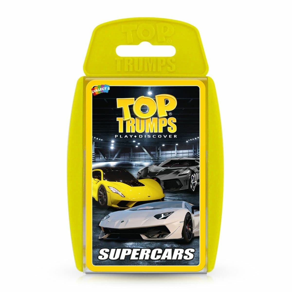 Top Trumps Supercars Classic Card Game, learn about the Aston Martin DBS, McLaren Senna and Bugatti Chiron in this educational pack, gift for ages 6 plus