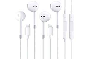 NIMIZO 2 Packs-Apple Earbuds with Lightning Connector(Built-in Mic & Volume Control)[Apple MFi Certified] Headphones Support for iPhone 14/13/12/SE/11/XR/XS/X/7/7Plus/8/8Plus Support All iOS System