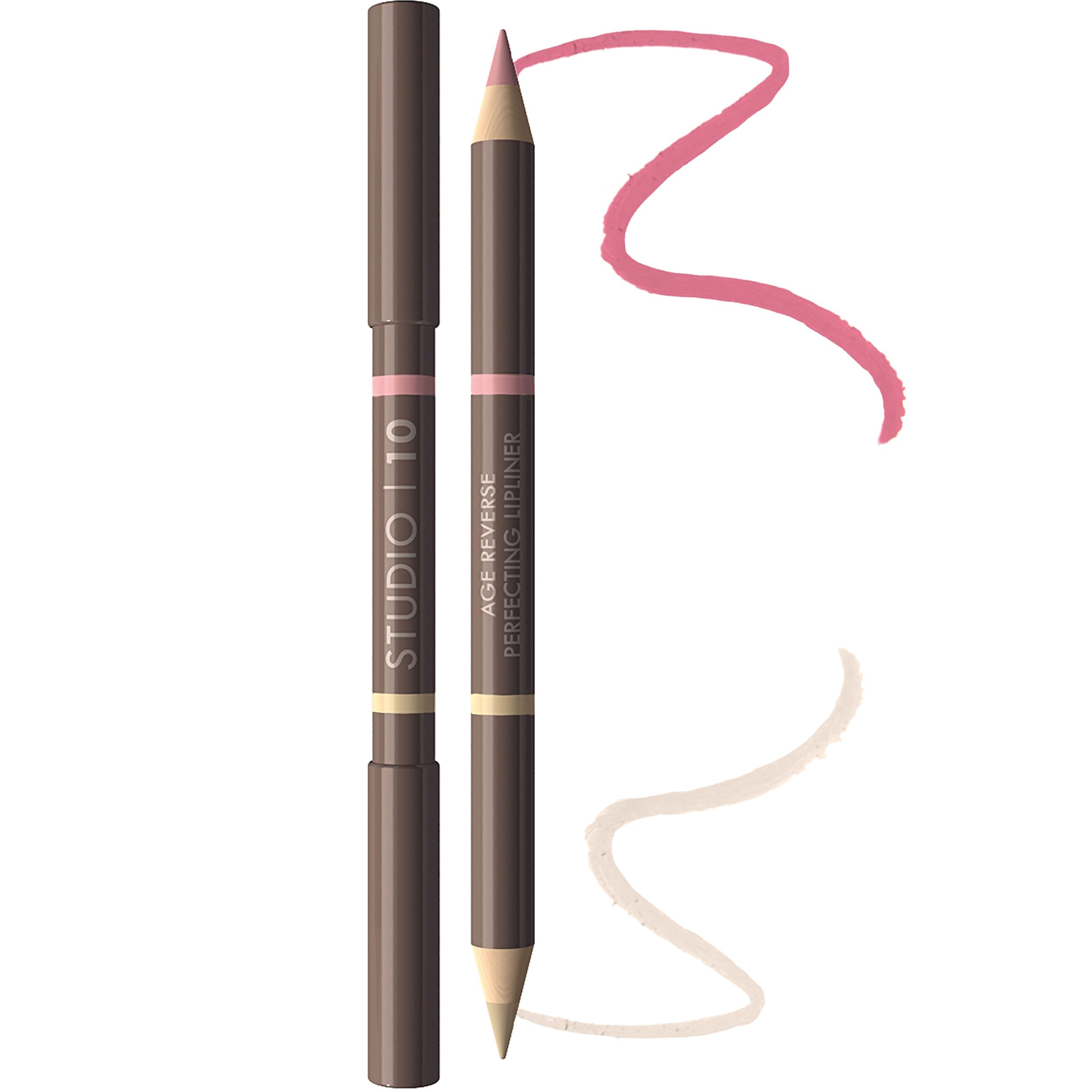 Dual Ended Lip Liner & Highlighter – Universal Shade Plumping Lip Pencil with Hydrating Vitamins for Mature Dry Lips