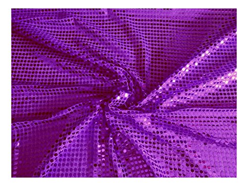 Fabrics-City VIOLETT HOCHWERTIG PAILETTEN STOFF PAILLETTENSTOFF 6MM STOFFE, 2429