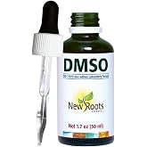 DMSO Liquid 99.9 with Dropper (1.7 oz) Dimethyl Sulfoxide (50ml)| Low Odor Drops | Glass Bottle with Pipette, Fast-Drying Formula | NEW ROOTS HERBAL