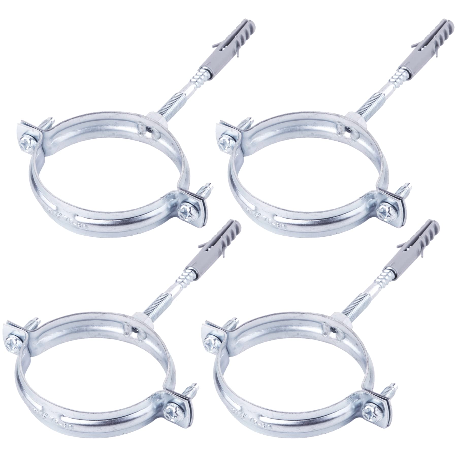SKIR'CO (Pack of 4 pcs) Pipe Brackets for Ø 60-64 mm Pipes, Clamps, Pipe Supports for Wall and Ceiling Mounting (4 pcs)