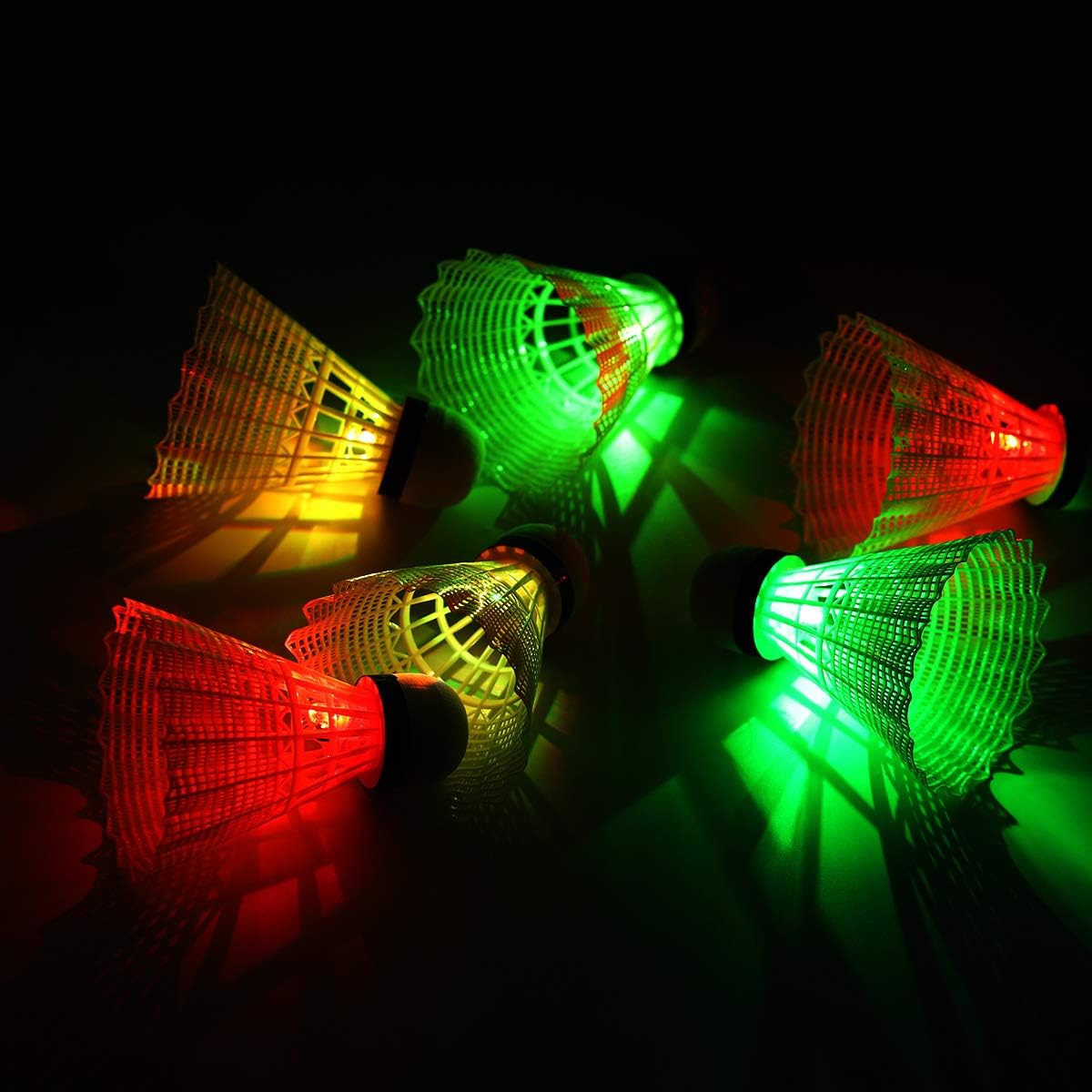 MoKo LED Badminton Shuttlecocks 6 Pack, Sports Nylon Outdoor Shuttlecocks Led Badmitton Set Lighting Badminton Birdies Glow Shuttlecock Glow Lighting Badminton Sets for Yard Game - White : Sports & Outdoors