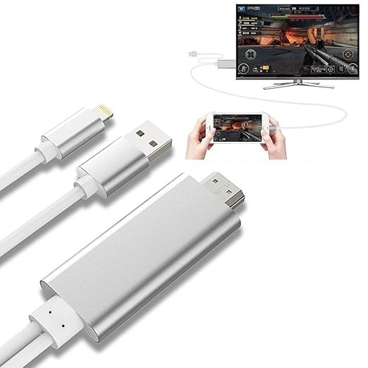 Phone HDMI Adapter, AMANKA 1 Meter Kabel HDTV 1080P Phone auf HDMI Digital Stecker Konverter Kompatibel Phone 7/6/6s/8/8 Plus