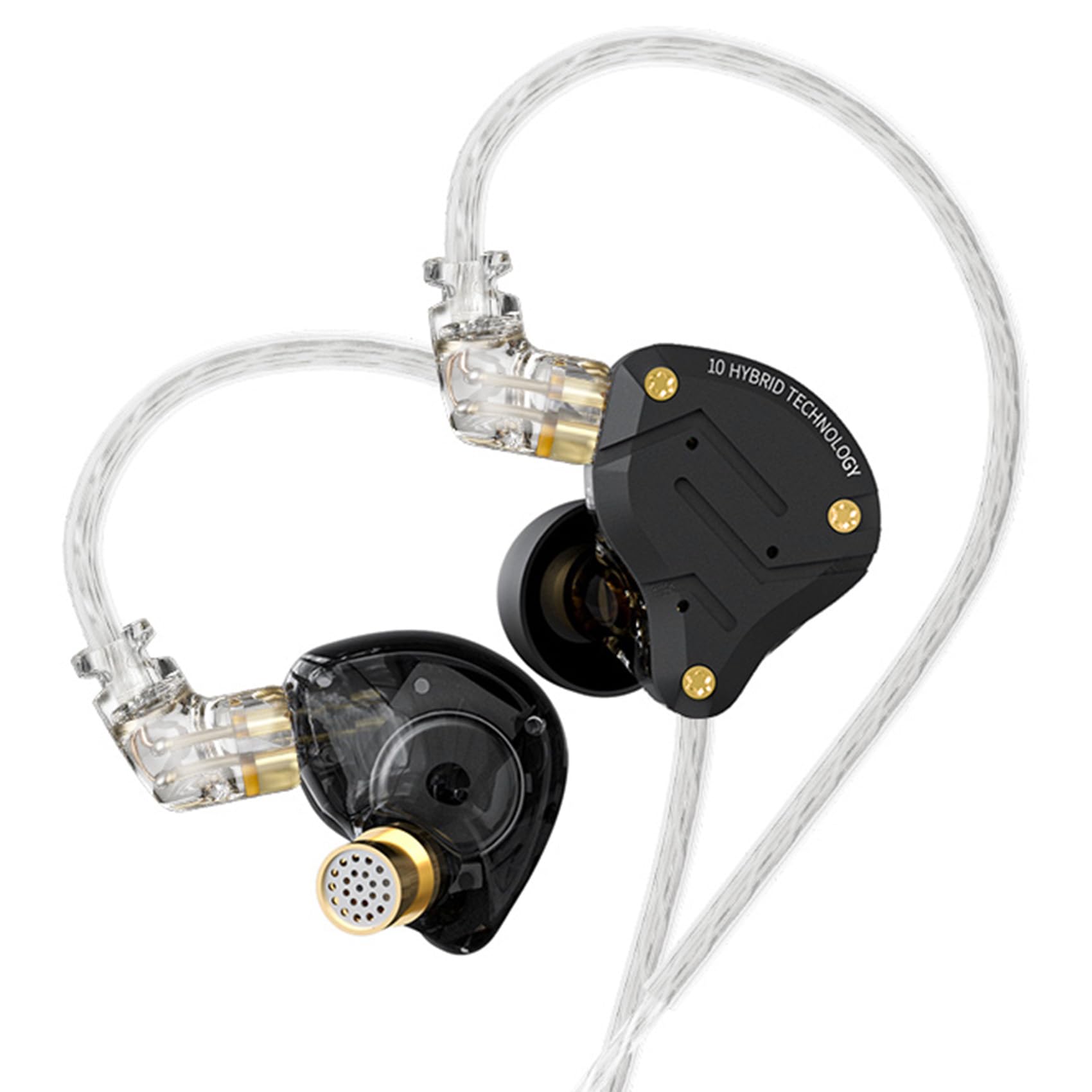 Yinyoo KZ ZS10 Pro In Ear Monitor,4BA+1DD KZ Headphones Multi Driver Gaming Earbuds, Wired Earphone IEM for Gaming include 2 Pin 3.5mm Detchable Cable 4 Pairs Eartips for Singer,Drummer