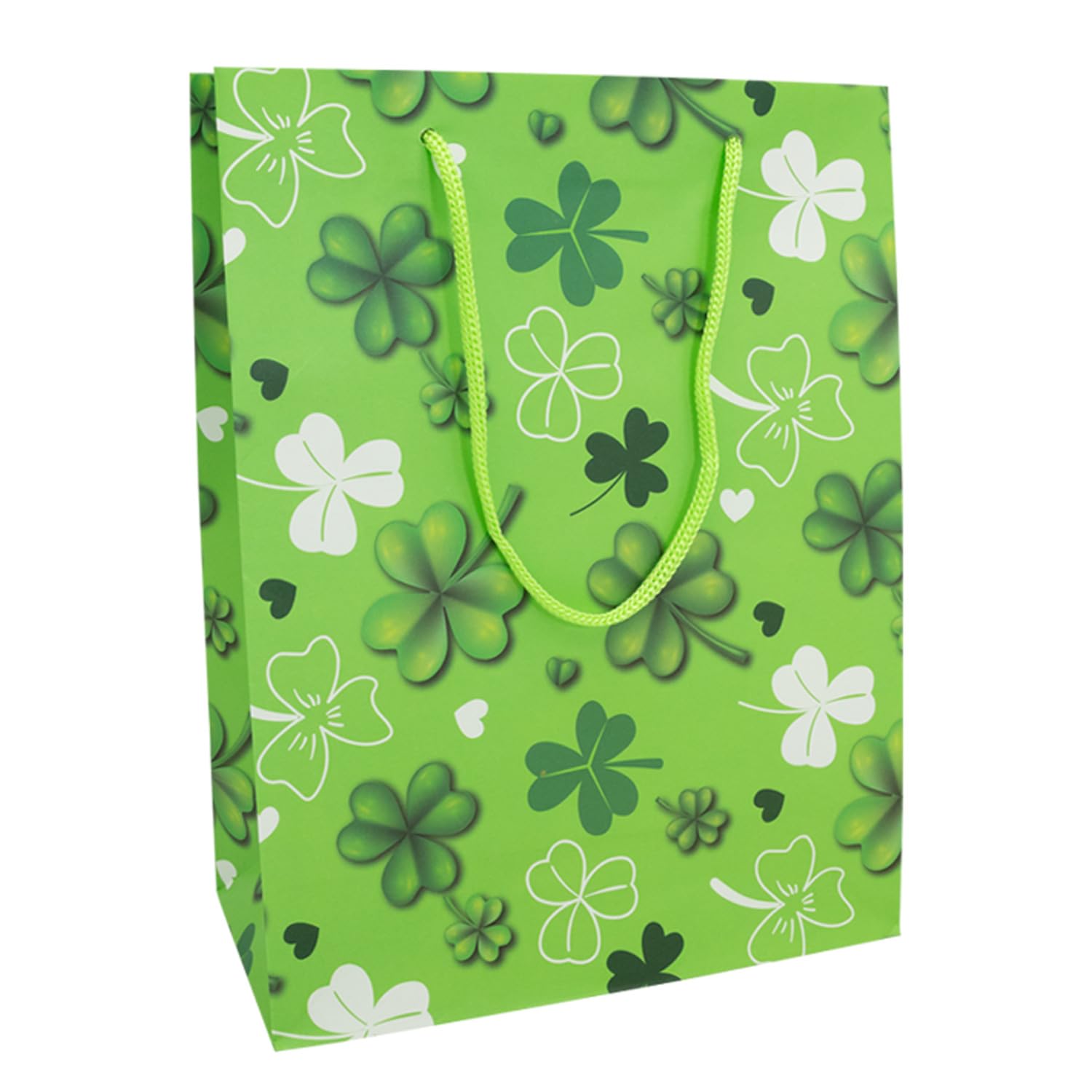 Idena 31846 Lucky Varnish 16 x 12 x 6 cm Clover Leaves Bag Gift Packaging, White, 1 stück (1er Pack)