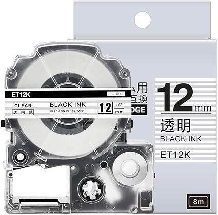 Amazon 1個 12mm 透明地黒文字 互換 キングジム テプラ テープカートリッジ テプラpro Kingjim Tepra St12k 8m Asprinte テープ 文房具 オフィス用品
