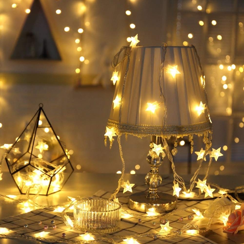 LED Starlight String, 80 Light Warm White, Battery 10 Meters Twinkling Star, Suitable for Indoor, Outdoor, Wedding, Party, Christmas Garden Decoration