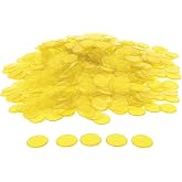 GSE Yellow Bingo Chips, 500 Pieces 3/4-Inch Transparent Counting Chips | Reusable High-Contrast Plastic Chip Counters for Parties, Bingo Games, Bingo Halls, Game Nights &amp; Educational Activities