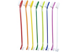 JUWANTU Dog Toothbrush Set of 8 – Dual Headed Dental Hygiene Brushes for Small to Large Dogs, Easy Teeth Cleaning & Dental Care,Dog Tooth Brushes for Small to Large Dogs, Cats, and Most Pets