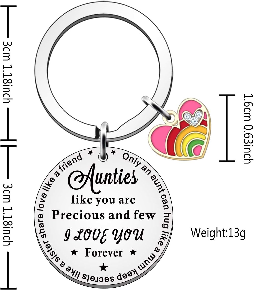 JETTOP Auntie Gifts Keyring Aunties Birthday Christmas Gifts from Nephew Niece Auntie Personalized Present Piece of My Life - Image 3