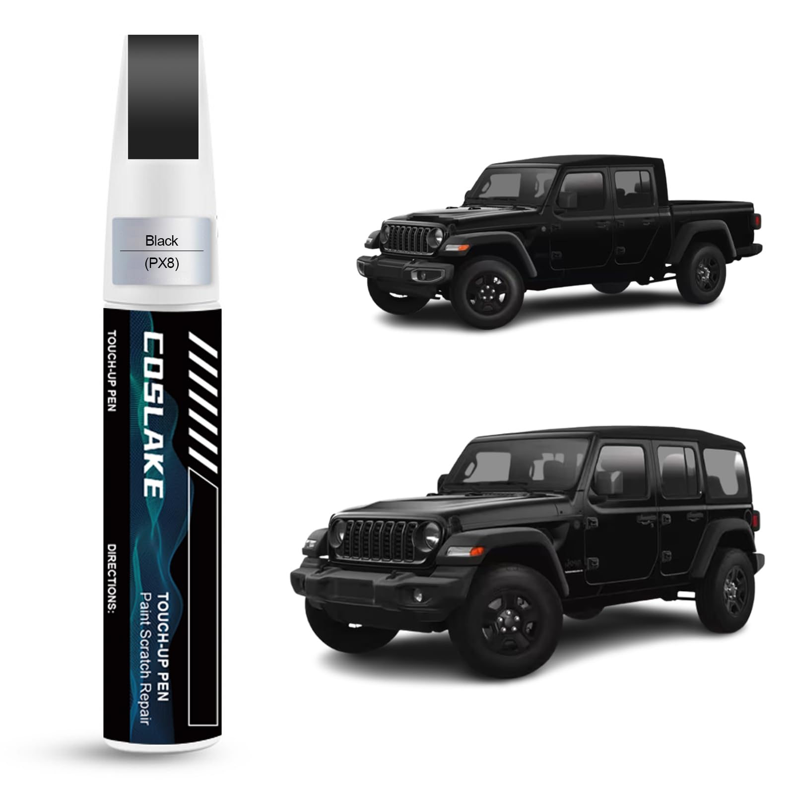 Photo 1 of COSLAKE Car Touch Up Paint(Black(PX8)) for Jeep, Car Paint Scratch Repair Kit, Quick & Easy Solution to Repair, 2 in 1 Scratch Remover Pen with Color-Matched