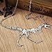 Towallmark(TM) Steampunk Goth Alloy Dinosaur Skeleton Dead Tyrannosaurus T-Rex Charm Necklace (Silver)