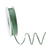 DINDOSAL Thin Sage Ribbon 1/8 Inch Narrow Green