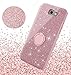 Galaxy A5 2017 Case,Silverback Girls Bling Glitter Sparkle Cute Phone Case with 360 Rotating Ring Stand, Soft TPU Outer Cover + Hard PC Inner Shell Skin for Samsung Galaxy A5 2017 -Rose Gold