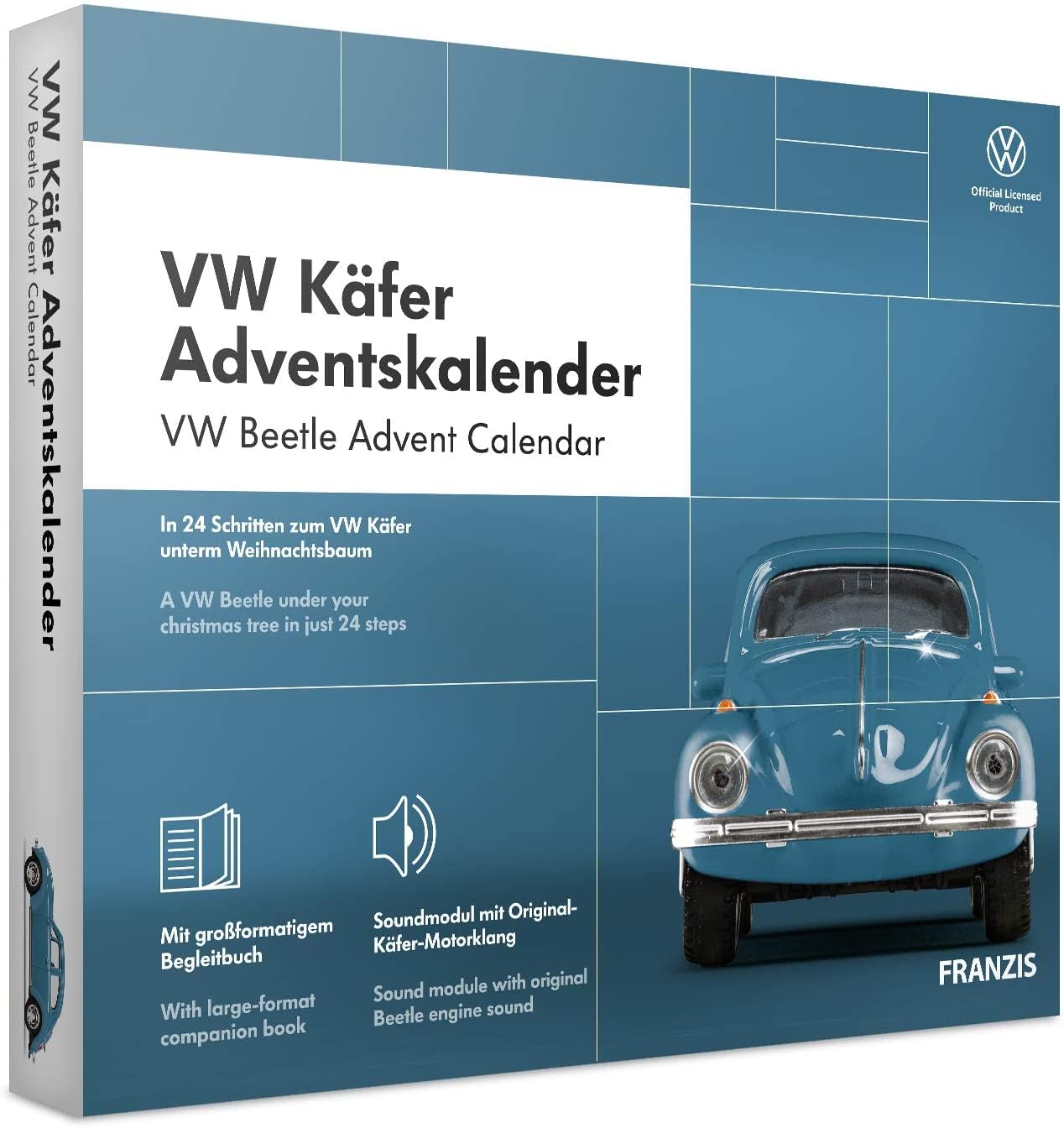 FRANZIS VW Käfer Adventskalender 2020 | In 24 Schritten zum VW Käfer unterm Weihnachtsbaum | Ab 14 Jahren