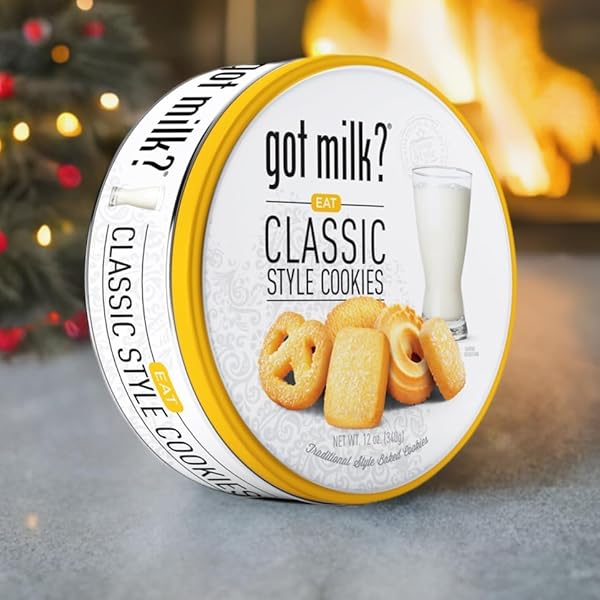 GOT MILK? TRADITIONAL DANISH STYLE BUTTER COOKIES IN 12 OZ. GIFT TIN