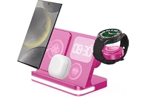 3 in 1 Wireless Charger with Alarm Clock for Apple,Magnetic Charging Station Compatible with iPhone 16/15/14/13/12/11 Pro Max