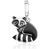 BOLENVI Raccoon Animal 925 Sterling Silver Pendant Charm Bead For Pandora & Similar Charm Bracelets or Necklaces
