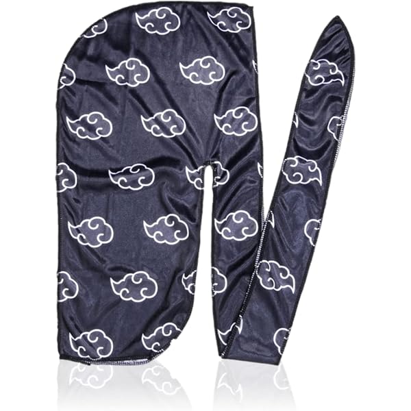 Dew Rags For Men CROWN Art Anime Durag - Silky Satin With Long Wide ...