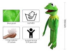 Kermit Frog Hand Puppet, Frog Plush,The Muppets