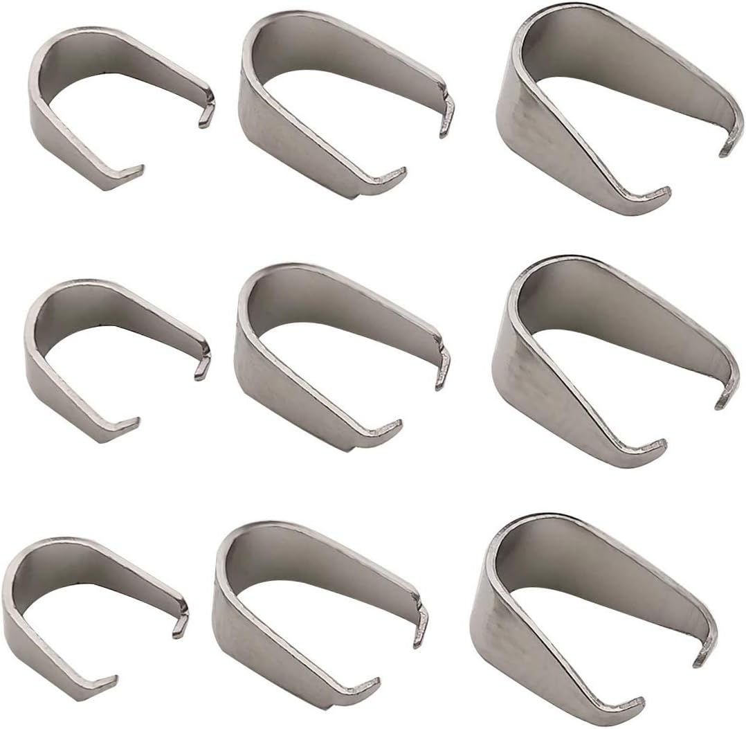 300pcs Mixed Stainless Steel Pinch Clip Clasp Bail Finish