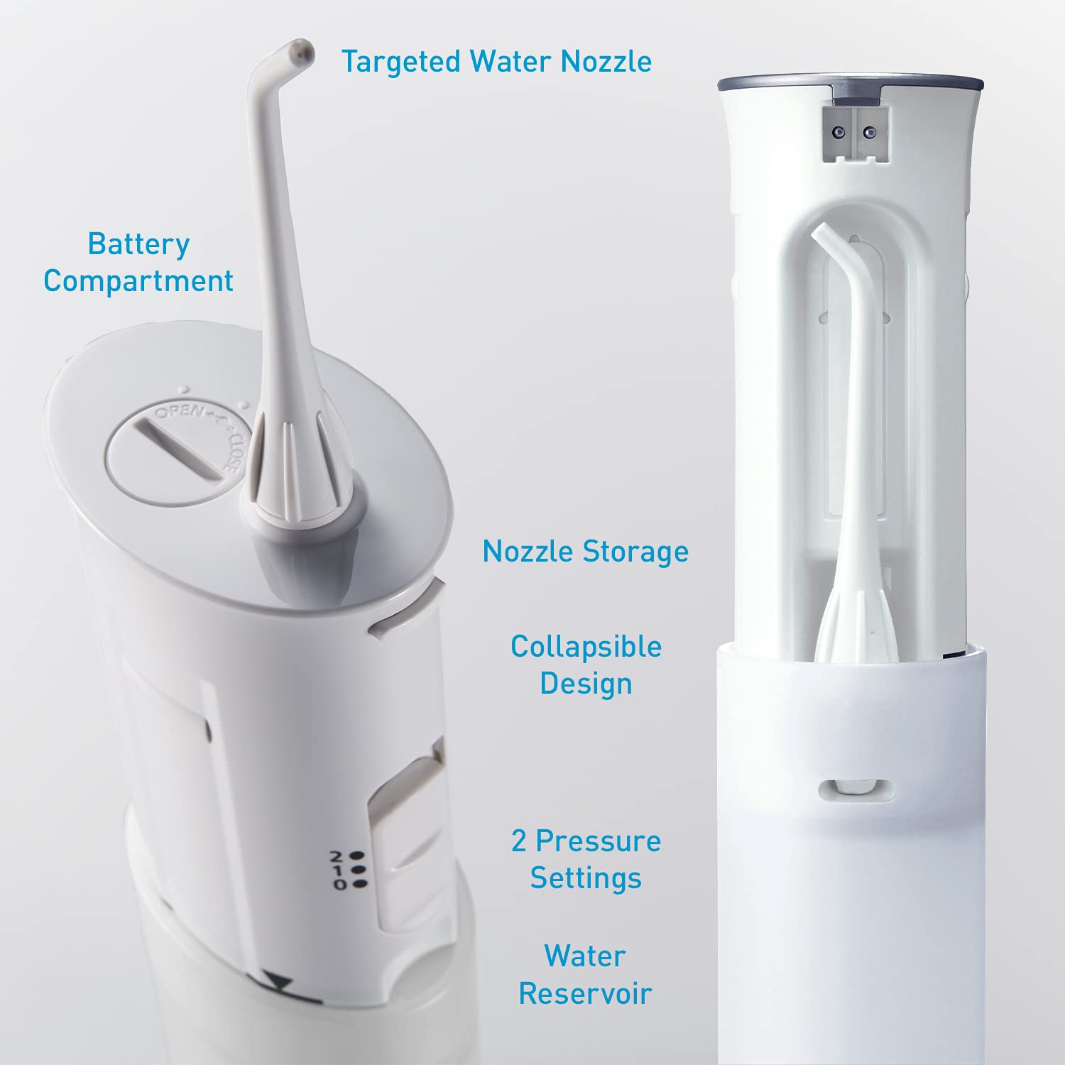 Panasonic DJ10-W Cordless Dental Water Flosser, Dual-speed Pulse Oral Irrigator, Collapsible, Design For Travel, EW-DJ10-W: Beauty