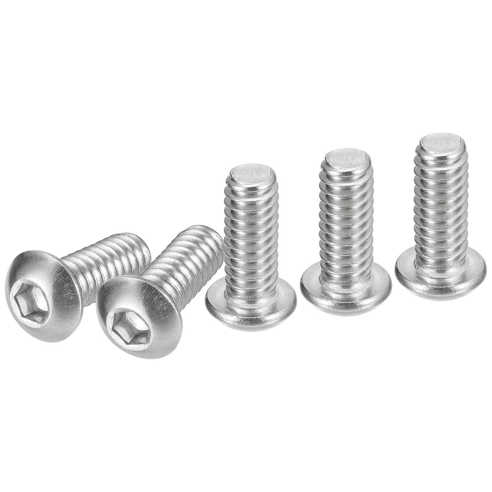 DTGN 1/4-20x5/8" Button Head Socket Cap Screws - 100Pack - Good for Machine - 304 Stainless Steel 18/8 - Hex Drive Full Thread UNC Fasteners — image 1