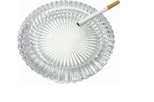 Large 6“ Round Glass Ashtray For Adults, Big Smoking Ashtray For Home Restaurant, Tabletop Decoration