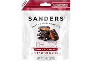 SANDERS CANDY, LLC Sanders Dark Chocolate Sea Salt Caramel THINS - 6 ounce bag