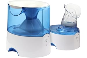 Crane EE-5202 Inhaler & Warm Mist Humidifier, 0.5 Gallon, Blue & White