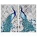 HaiMay 2 Pack 5D DIY Diamond Painting Kits Full Drill Diamond Painting Wall Decoration Rhinestone Diamond Embroidery Paintings, Peacocks(12x16 inch)