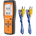 Elitech Dual Digital Thermocouple Temperature Thermometer with 2 K-Type Thermocouple Probe, Wide Range -58~932°F, 2 K-Type Thermocouples Measurement -58 to 482°F, ICT-220