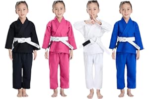 JUST YEARN Kids BJJ GI, Youth IBJJF Children’s Students Brazilian Jiujitsu Gi kimono Pre-washed Fabric Belt Not Included.