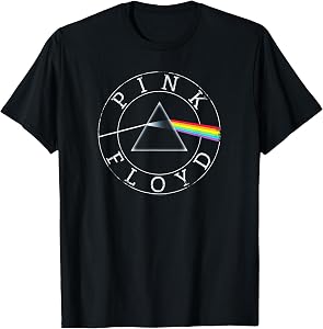 Official Pink Floyd Prism Circle Logo Rock Band Music Retro T-Shirt