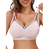 Aoysky Womens Wireless Jelly Bras No Underwire Push Up Bralette Comfortable Full Coverage Seamless T-Shirt Bra
