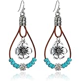 Western Outfit for Women Western Earrings for Women Turquoise Hoop Earrings Vintage Teardrop Earrings Dangle Country Concert Dress Outfits