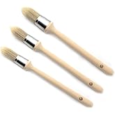 Wesquer 3Pack Small Paint Brushes - Trim Paint Brush Edge Painting Tool for Detail Areas and Small Repairs - Ideal for Art, Sash, Baseboards, and House Wall Corners with 0.6&rdquo; 0.7&rdquo; 0.8&rdquo;